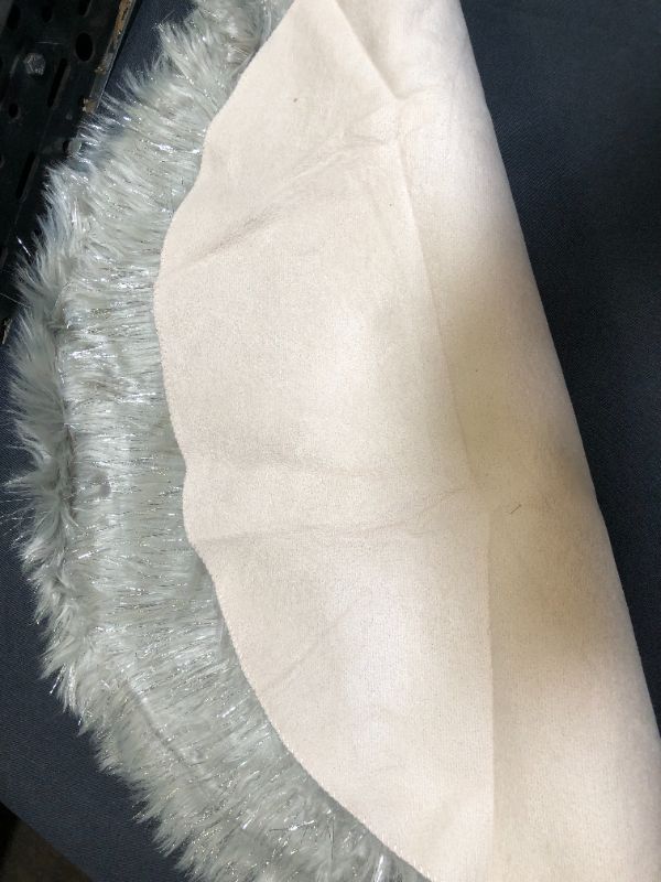 Photo 1 of 2 foot round fuzzy floor mats color grey 