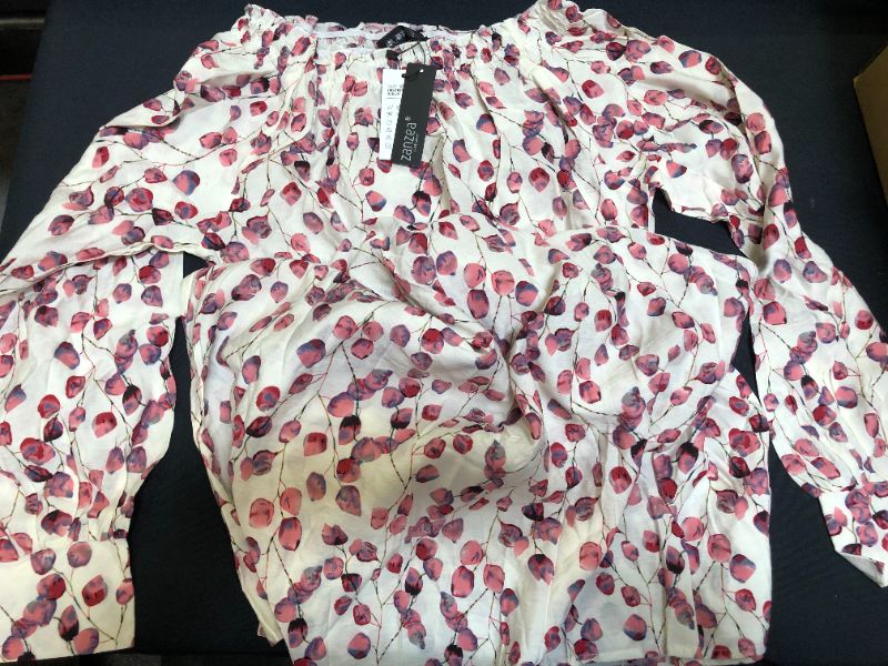 Photo 1 of womens long sleeve shirt color pink and white size medium 