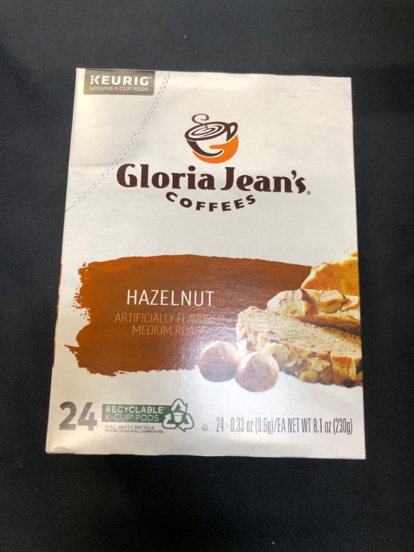 Photo 2 of  Gloria Jean's Coffees, Hazelnut Coffee, K-Cup Portion Pack for Keurig K-Cup Brew 24 count exp- May 01/2024