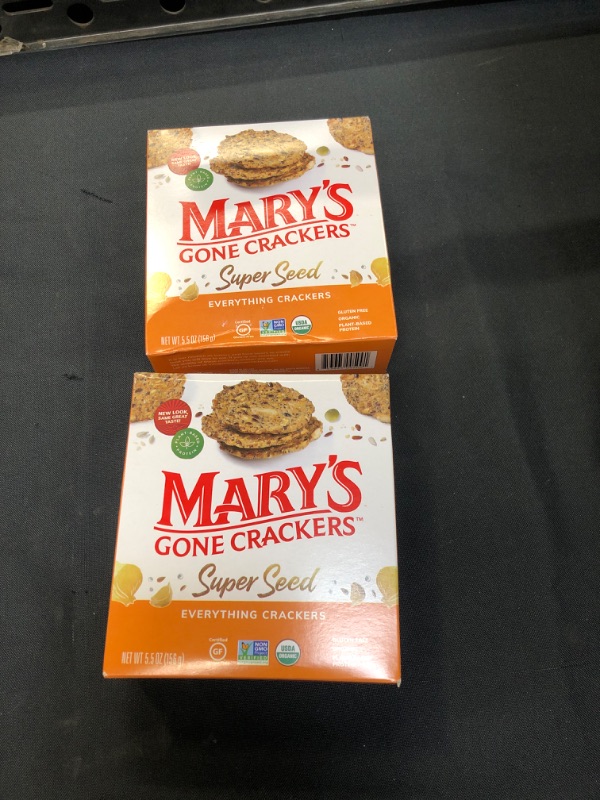 Photo 2 of  MARY’S GONE CRACKERS SUPER SEED, EVERYTHING, 5.5 OZ. pack of 2 exp July 09/2022
