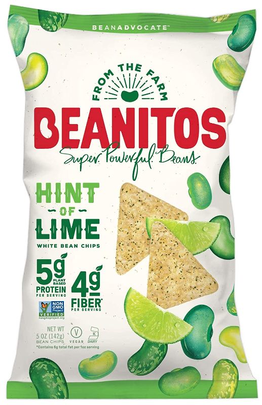Photo 1 of Beanitos Hint of Lime Bean Chips with Sea Salt Plant Based Protein Good Source Fiber Gluten Free Non-GMO Vegan Corn Free Tortilla Chip Snack 5 Ounce (Pack of 6)
