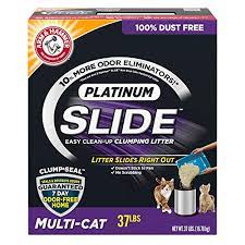 Photo 1 of Arm Hammer Platinum Slide Easy Clean-Up Clumping Litter, Multi-Cat, 37 Lbs