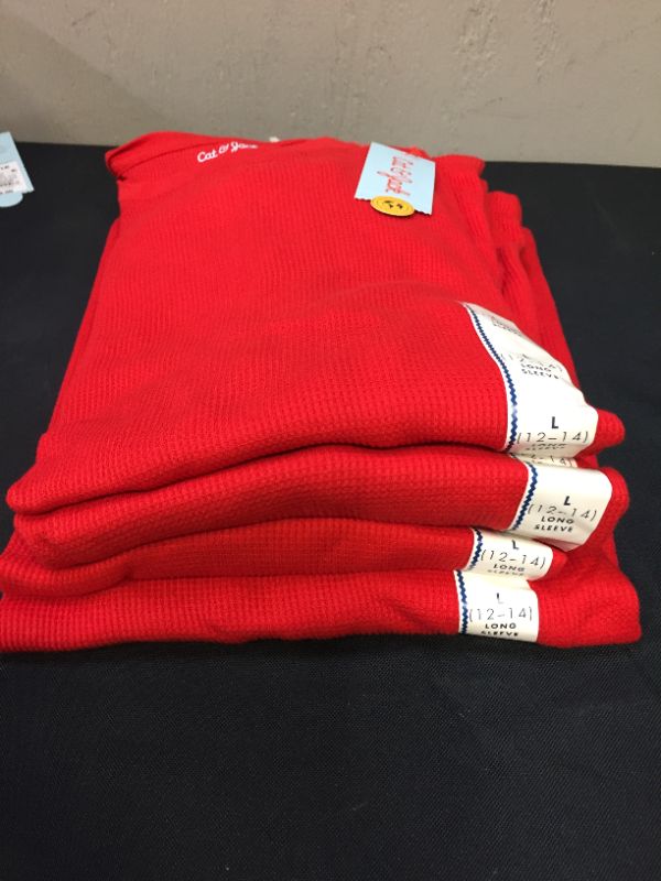 Photo 4 of Boys' Thermal Long Sleeve T-Shirt - Cat & Jack Red L / 4 Pack