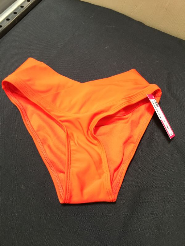 Photo 2 of Juniors' Crossover High Leg Bikini Bottom - Xhilaration Red S