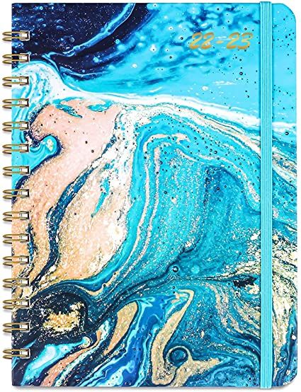 Photo 1 of 2022-2023 Planner from July 2022 - June 2023, 6.3" x 8.4, Academic Yearly Agenda with Hardcover, Elastic Closure, Monthly Tabs, Inner Pocket
