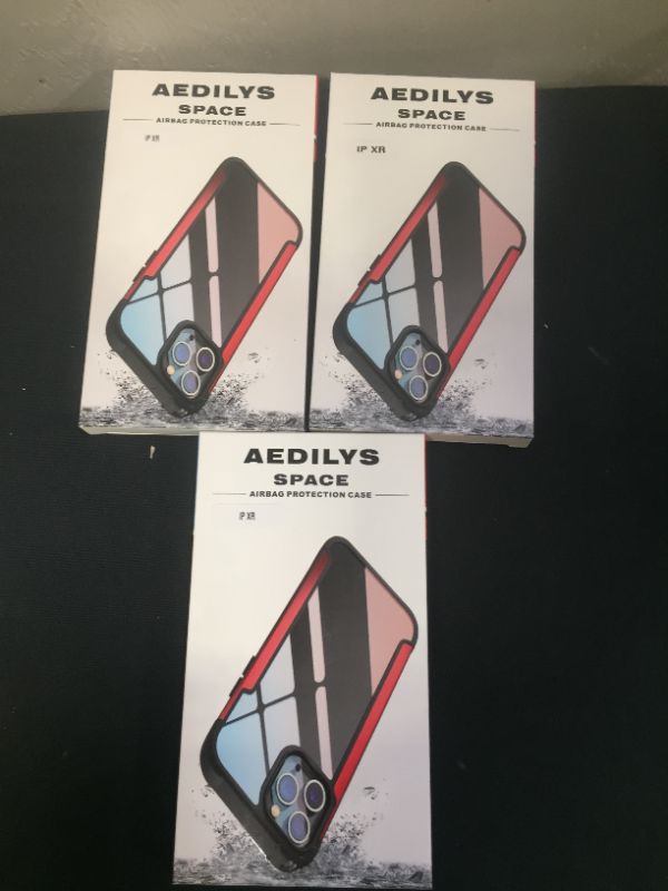 Photo 2 of AEDILYS Shockproof Compatible for Apple iPhone XR Case, with [2 X Screen Protector] [15FT Military Grade Drop Protection] [Scratch-Resistant], Slim Non-Slip iPhone XR Phone Case,(6.1'')(Red) --- 3 pack 
