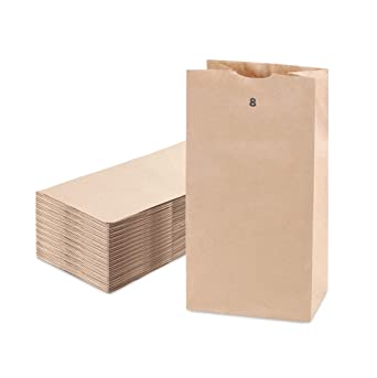 Photo 1 of [200 Pack] Kraft Paper Bags 12.4 x 6 x 4" 8 LB Grocery Lunch Retail Shopping Durable Barrel Sack --- MISSING BAGS 

