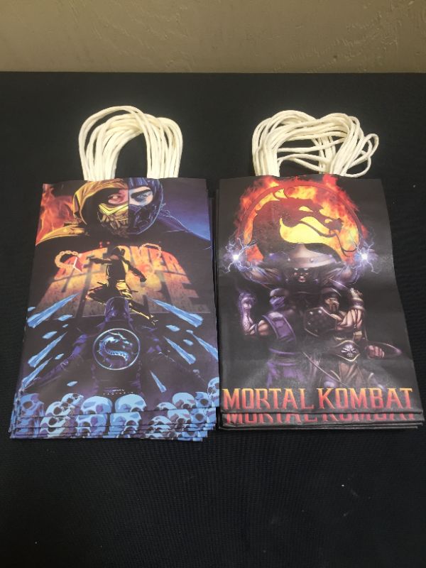 Photo 1 of 16 Mortal Kombat Packs Paper Bag Theme Party Gift Bag Birthday Gift Bag Snack Candy Bag Party Supplies for Children and Adults
