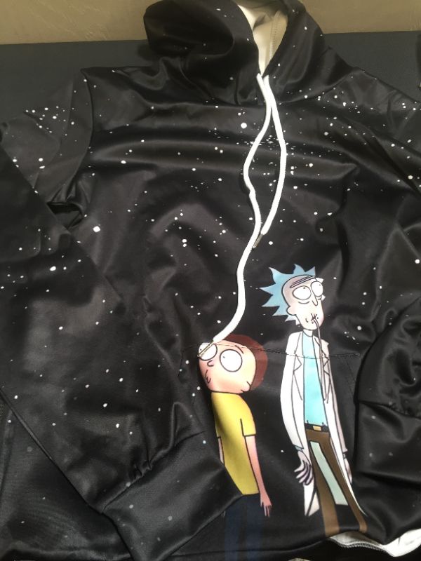 Photo 1 of teen boys rick and morty design hoodie size medium  