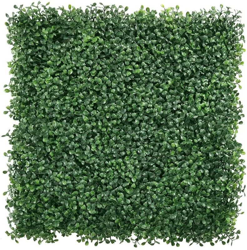 Photo 1 of  20 x 20 inches Size Artificial Boxwood Hedges Panels, Green Ivy Privacy Fence Wall Backdrop , for Garden Outdoor Decoration -- 12 PIECES 
