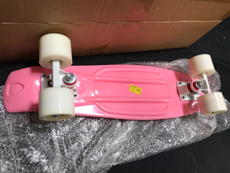 Photo 3 of DINBIN Complete Highly Flexible Plastic Cruiser Board Mini 22 Inch Skateboards for Beginners or Professional with High Rebound PU Wheels
