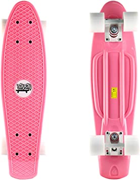 Photo 1 of DINBIN Complete Highly Flexible Plastic Cruiser Board Mini 22 Inch Skateboards for Beginners or Professional with High Rebound PU Wheels
