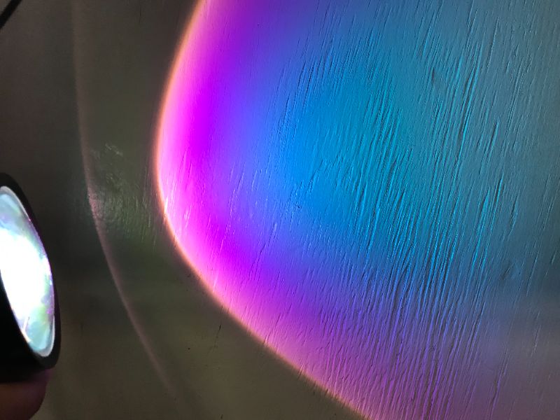Photo 3 of 180 Degree Rotation Retractable Rainbow Projection Lamp 15.8"-29.5" Led Night Light for Bedroom, Rainbow
