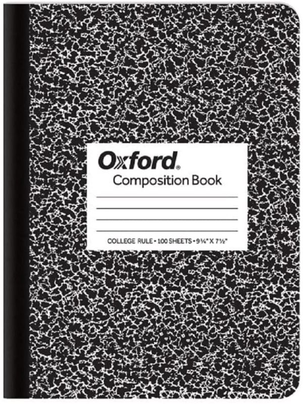 Photo 1 of Oxford Marble Composition Book, 7.5 x 9.75 Inches, Wide Rule, Paperback, 100 Sheets, White (63795)
12 PACK 