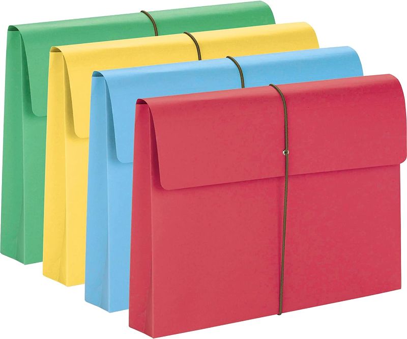 Photo 1 of Smead Colored Expanding File Wallet with Flap and Cord Closure, 2" Expansion, Legal Size, Assorted Colors, 50 per Box (77271)
