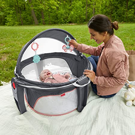 Photo 1 of Fisher-Price On-The-Go Baby Dome - Pink Pacific Pebble, Portable Infant Play Space, Multicolored