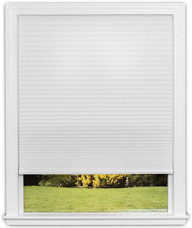 Photo 1 of Easy Lift Trim-at-Home Cordless Cellular Light Filtering Fabric Shade White, 30 Inch x 64 Inch , (Fits windows 19"- 30")
