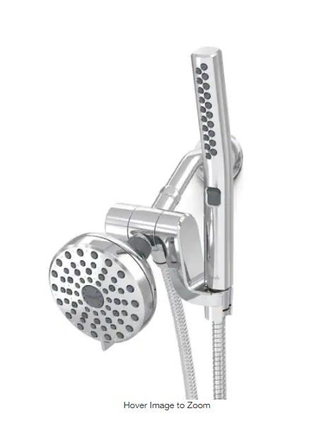 Photo 1 of 12-spray 5 in. High PressureDual Shower Head and Handheld Shower Head in Chrome
