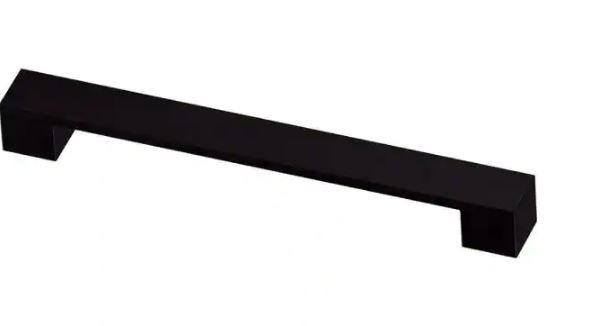 Photo 1 of 12--Stratford Square Bar 7-9/16 in. (192 mm) Matte Black Cabinet Pull
