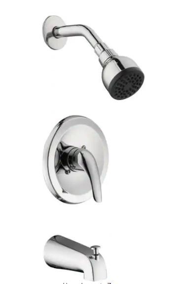 Photo 1 of Aragon Single-Handle 1-Spray Tub and Shower Faucet in Chrome (Valve Included)
