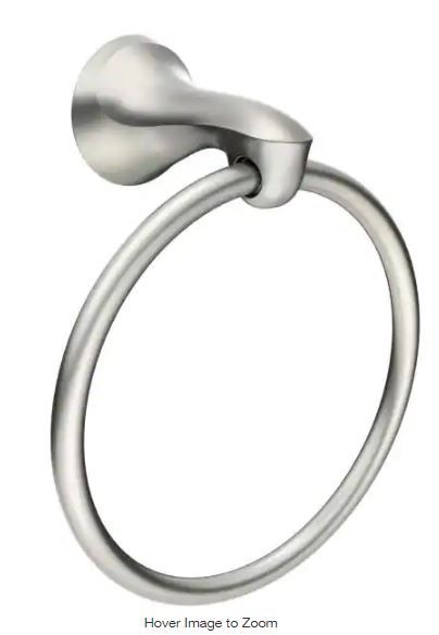 Photo 1 of Darcy Towel Ring with Press and Mark in Brushed Nickel
