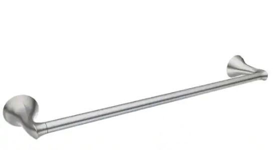 Photo 1 of Darcy 18 in. Towel Bar with Press and Mark in Brushed Nickel
