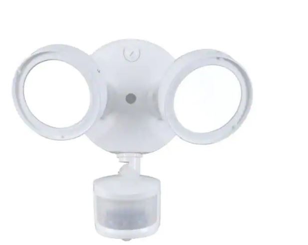 Photo 1 of 180° White Motion Activated Sensor Twin-Head Round Outdoor Integrated LED Security Flood Light
