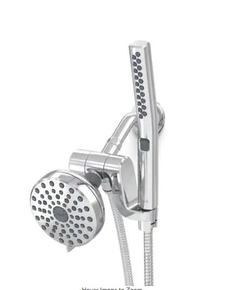 Photo 1 of 12-spray 5 in. High PressureDual Shower Head and Handheld Shower Head in Chrome
