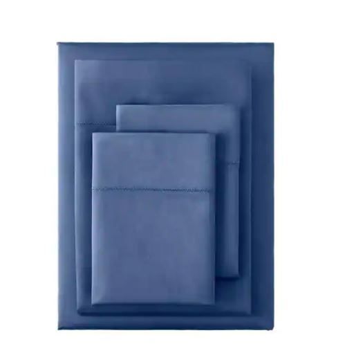 Photo 1 of 500 Thread Count Egyptian Cotton Sateen 4-Piece Full Sheet Set in Midnight
