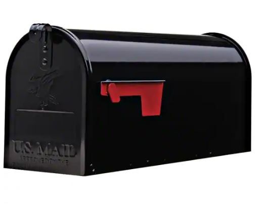 Photo 1 of Elite Black, Medium, Steel, Post Mount Mailbox.
