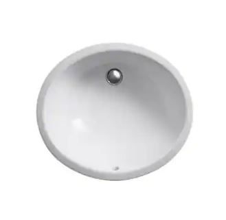 Photo 1 of Caxton Vitreous China Undermount Bathroom Sink in White with Overflow Drain
