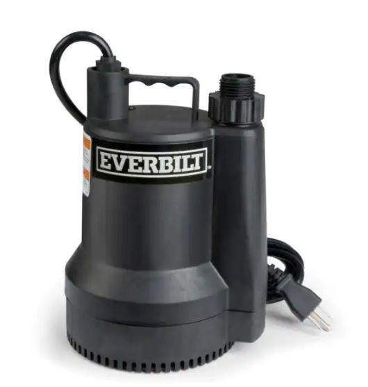 Photo 1 of 1/6 HP Plastic Submersible Utility Pump
