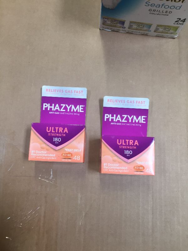 Photo 2 of  2 Phazyme Ultra Strength Gas & Bloating Relief, Works in Minutes, 48 Fast Gels exp 09/22
