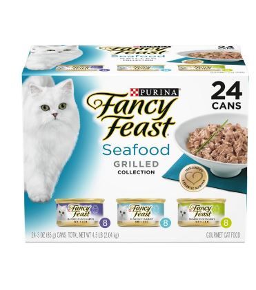 Photo 1 of (24 Pack) Fancy Feast Gravy Wet Cat Food Variety Pack, Seafood Grilled Collection, 3 oz. Cans exp 2024
 