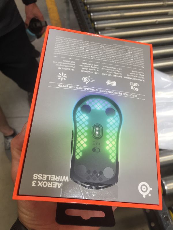 Photo 2 of SteelSeries Aerox 3 Wireless - Super Light Gaming Mouse - 18,000 CPI TrueMove Air Optical Sensor - Ultra-lightweight Water Resistant Design - 200 Hour Battery Life
