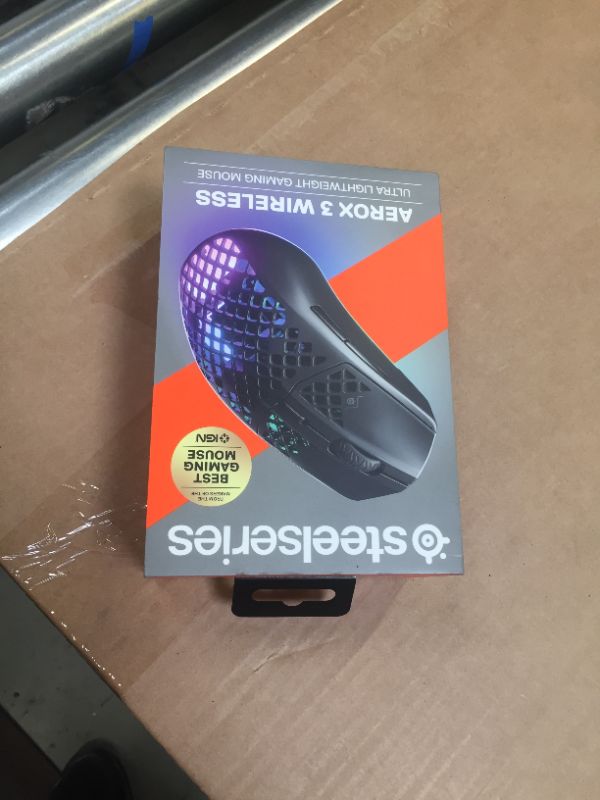 Photo 3 of SteelSeries Aerox 3 Wireless - Super Light Gaming Mouse - 18,000 CPI TrueMove Air Optical Sensor - Ultra-lightweight Water Resistant Design - 200 Hour Battery Life
