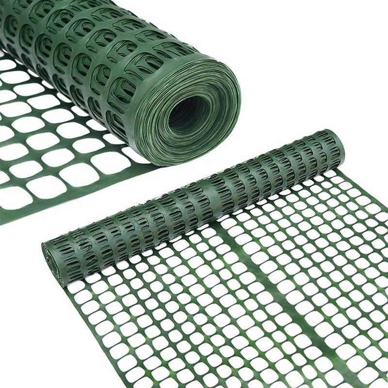 Photo 1 of Abba Patio Snow Fence Plastic Garden Fencing Roll Temporary Safety Construction Mesh Fence Outdoor for Gardening, Yard, Patio, Pet, Rabbit, Poultry, 2' X 50' Feet, 1.7" Mesh, Green
