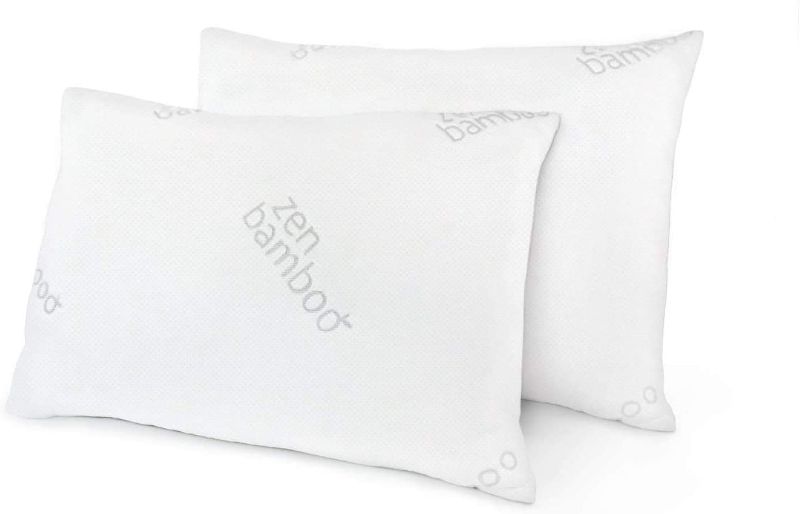 Photo 1 of Zen Bamboo Pillows for Sleeping - Set of 2 King Size Pillows w/ Cool, Breathable Cover - Back, Stomach or Side Sleeper Pillow - 19 x 34 Inches
