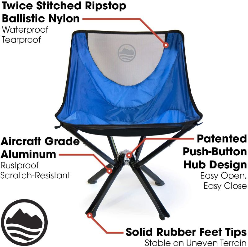 Photo 1 of Cliq Camping Chair - Most Funded Portable Chair in Crowdfunding History. | Bottle Sized Compact Outdoor Chair | Sets up in 5 Seconds | Supports 300lbs | Aircraft Grade Aluminum
