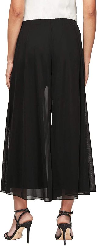 Photo 1 of Petite Women's Alex Evenings Wide Leg Mesh Pants, Size X-Large P - Black
