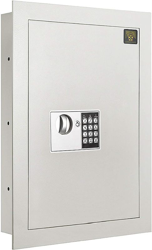 Photo 1 of Digital Wall Safe – Flat, Electronic, Steel, Keypad, 2 Manual Override Keys – Protect Money, Jewelry, Passports – For Home or Business by Paragon
