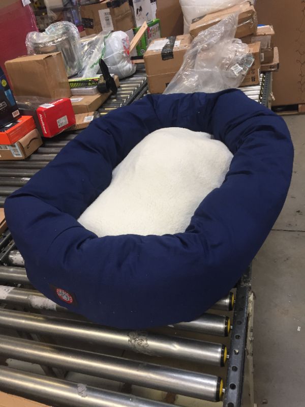 Photo 1 of 40" Blue & Sherpa Bagel Bed By Majestic Pet Products
