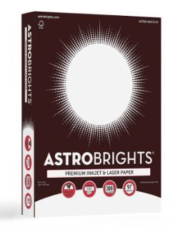 Photo 1 of 4-- Astrobrights 8.5" x 11" Printer & Copy Paper, 300 Sheets, 28lb - Astro White

