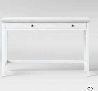 Photo 1 of Carson Wood Writing Desk with Drawers White - Threshold™

