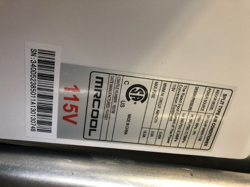 Photo 3 of MRCOOL DIY 3rd Gen 12,000 BTU 22 SEER Energy Star Ductless Mini-Split AC and Heat Pump with 25 ft. Install Kit 115V   BOX 2 of 2 