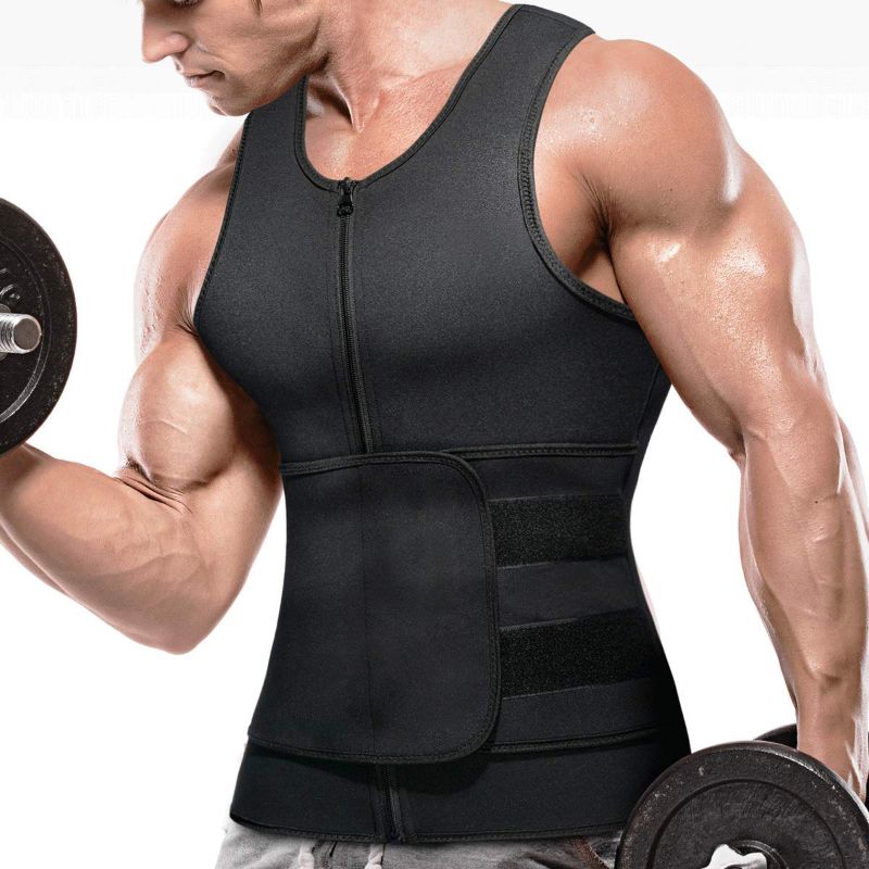 Photo 1 of W-JACK Men Neoprene Sweat Sauna Vest Workout Waist Trainer Slimming Tank Top Fat Burner for Weight Loss - XL 
