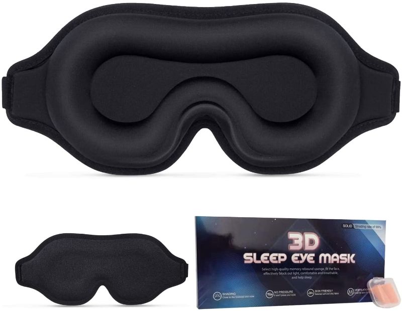 Photo 1 of Sleep Mask,Eye Mask uses More Comfortable & Softer Lycra Fabric,3D Contoured Blindfold Sleep Eye Mask That Completely Blocks Light,Eye Covers for Sleeping Suitable for Any Time and Any Location
