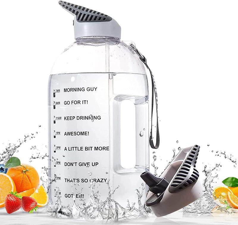 Photo 1 of Bottled Joy Gallon Water Bottle with Straw, 128 oz Motivational Water Bottles with Time Marker, Water Gallon Jug Clear One Gallon Water Jug BPA Free Leakproof Portable ?Big Water Jug for Camping Hiking Workout Yoga
