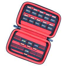 Photo 1 of Hard Game Card Holder Storage Case for Nintendo Switch Games, Switch Game Holders or PS Vita or SD Memory Card Case (Black/Red)
