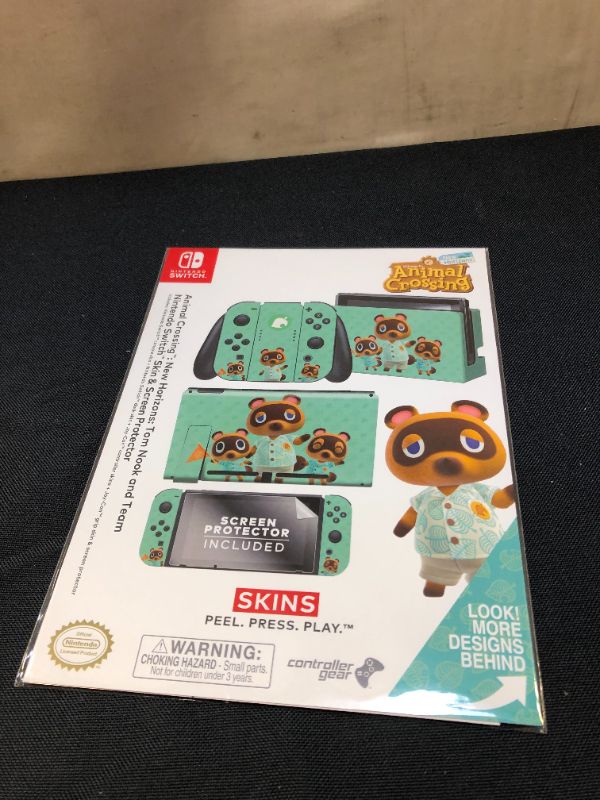 Photo 2 of Animal Crossing New Horizon: Tom Nook and Team Skin and Screen Protector for Nintendo Switch

